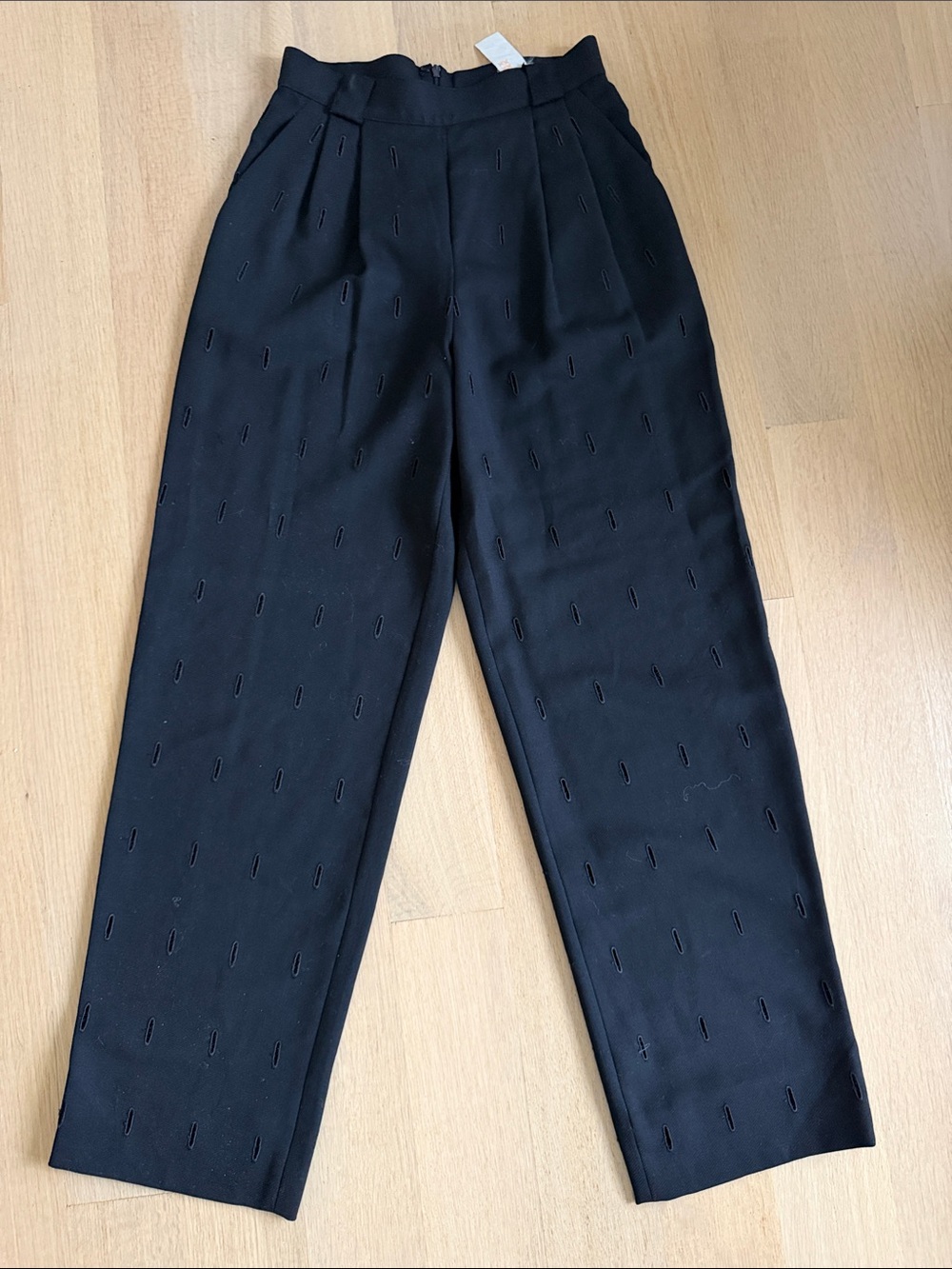 Gianni Versace vintage cutout embroidered black pants size 42